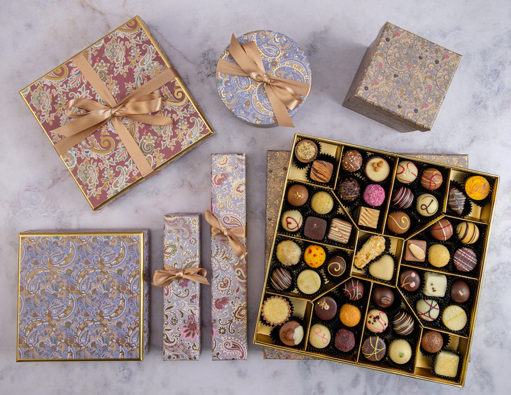 25 Pralinen | weihnachtliches PAISLEY | vier Farbvarianten