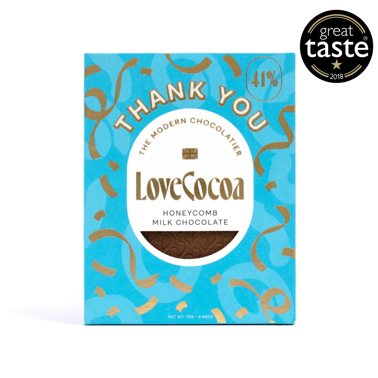 Love Cocoa Thank You Bar Milk Chocolate & Honeycomb