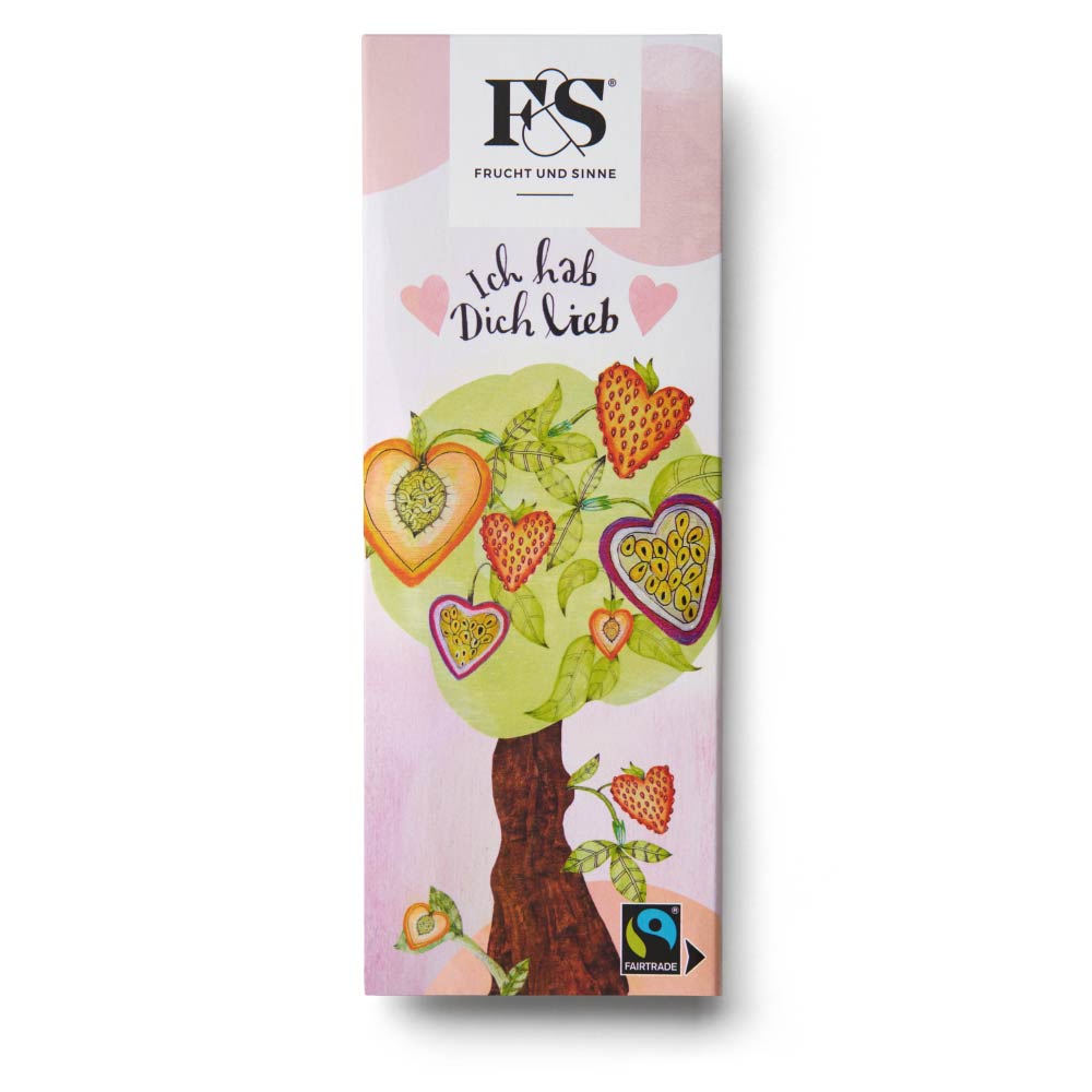 Frucht & Sinne Weisse Schokolade "Ich hab dich lieb"