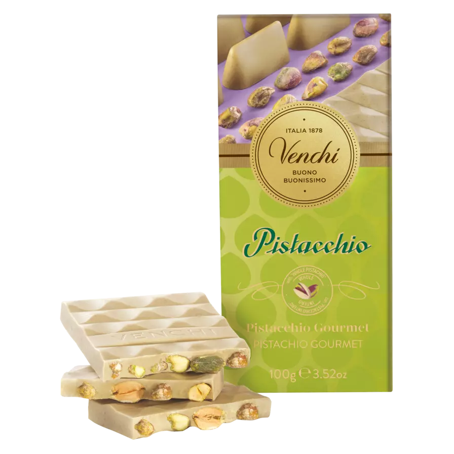 Venchi Weiße Schokolade mit ganzen Pistazien