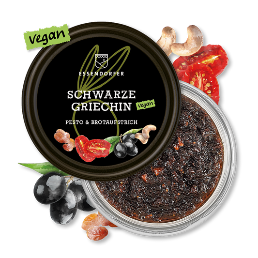 Schwarze Griechin – Pesto & Brotaufstrich
