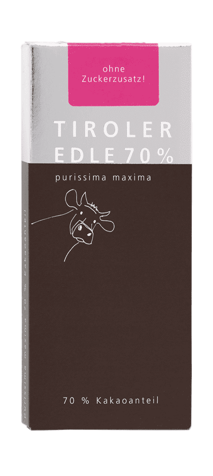Tiroler Edle PURISSIMA maxima 70%, ohne Zuckerzusatz