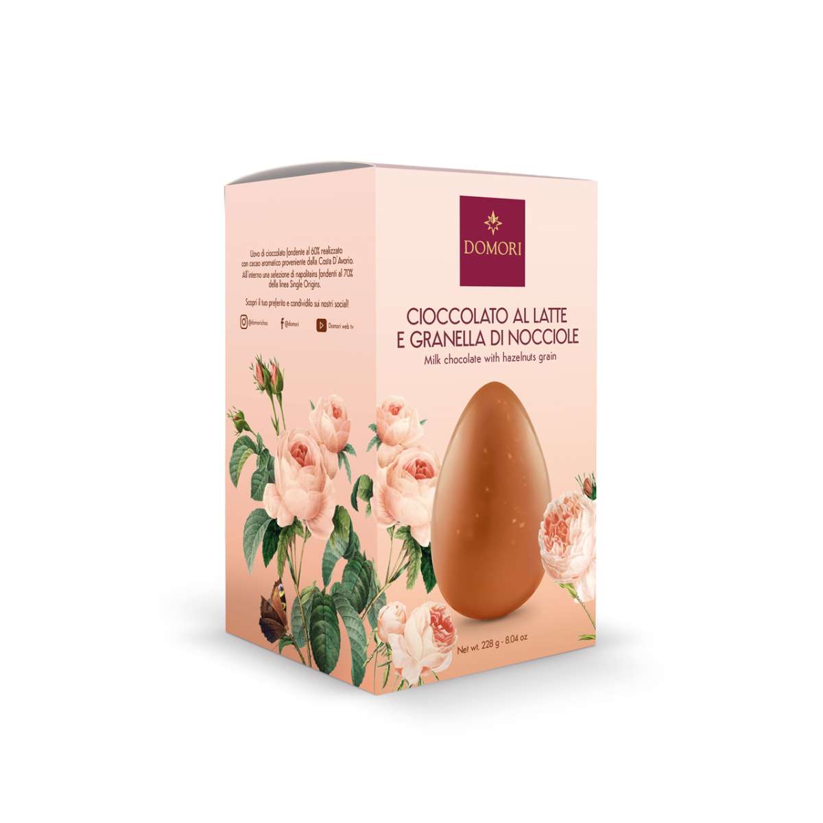 Domori Uovo di cioccolato al latte e granella di nocciola