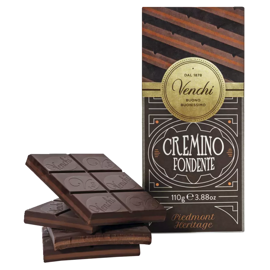 Venchi Extra Dark Cremino - Zartbitter-Gianduiaschokolade mit Mandelpaste